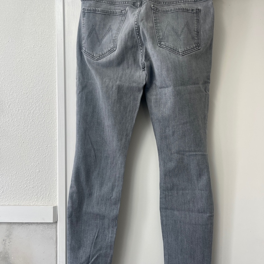 MOTHER The Looker Holy Smokes Light Gray Denim Jeans